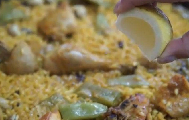 La paella valenciana.