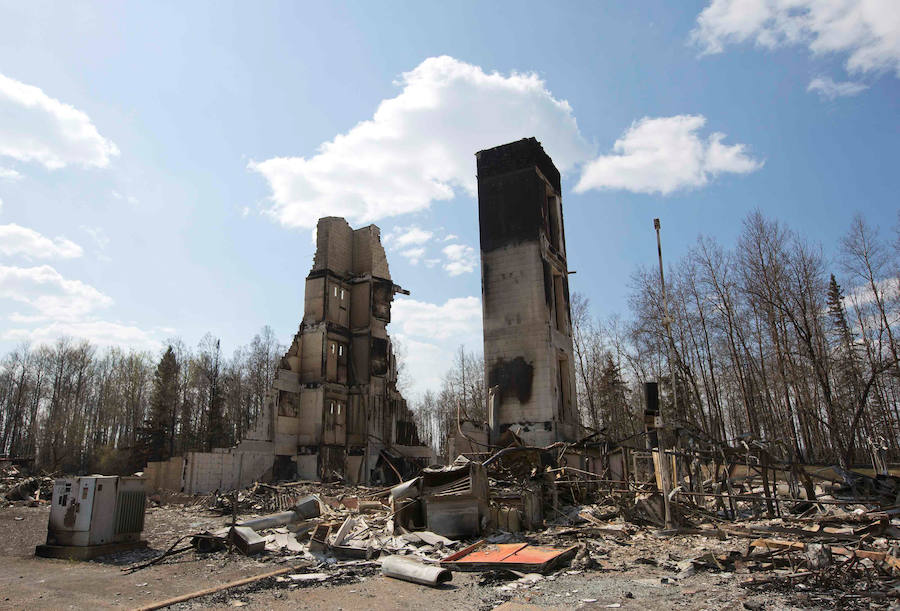 El barrio de Abasand, después de haber sido devastado por el incendio forestal de Fort McMurray, Alberta (Canadá).