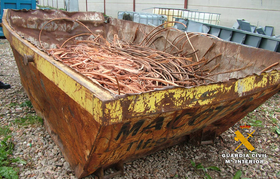 Intervenidas más de 15 toneladas de cableado de cobre robado en instalaciones estratégicas