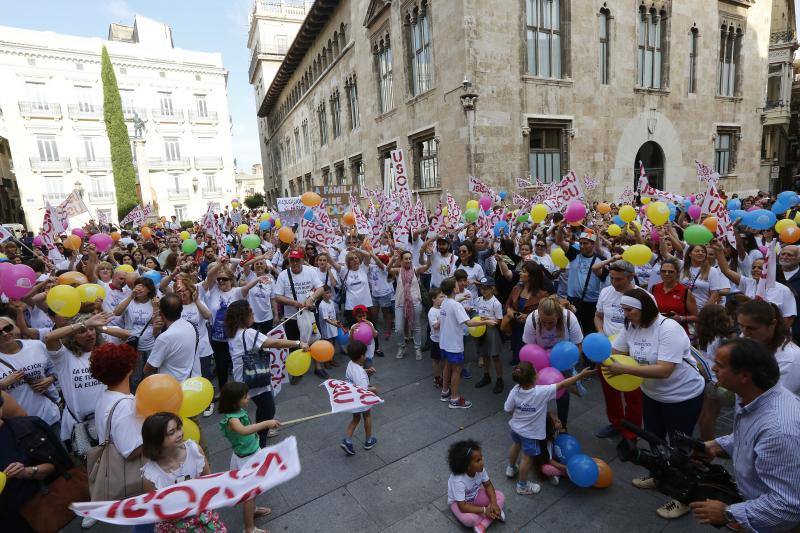 Una cadena humana en Valencia por la libertad educativa