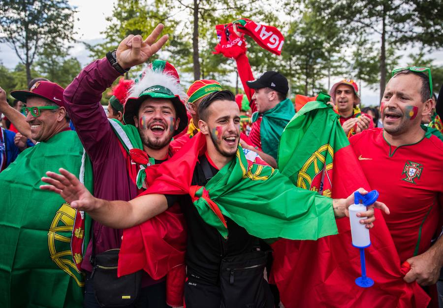 Las fotos de la afición de Portugal e Islandia