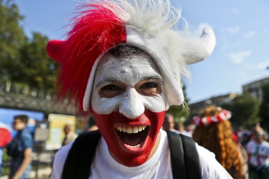 Fotos de los aficionados de Polonia y Portugal