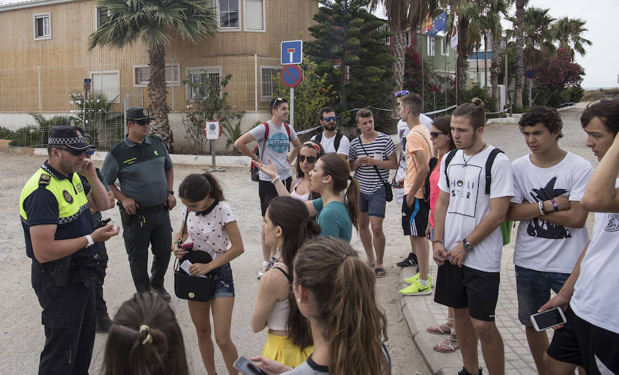 Fotos del montaje suspendido del festival Marenostrum