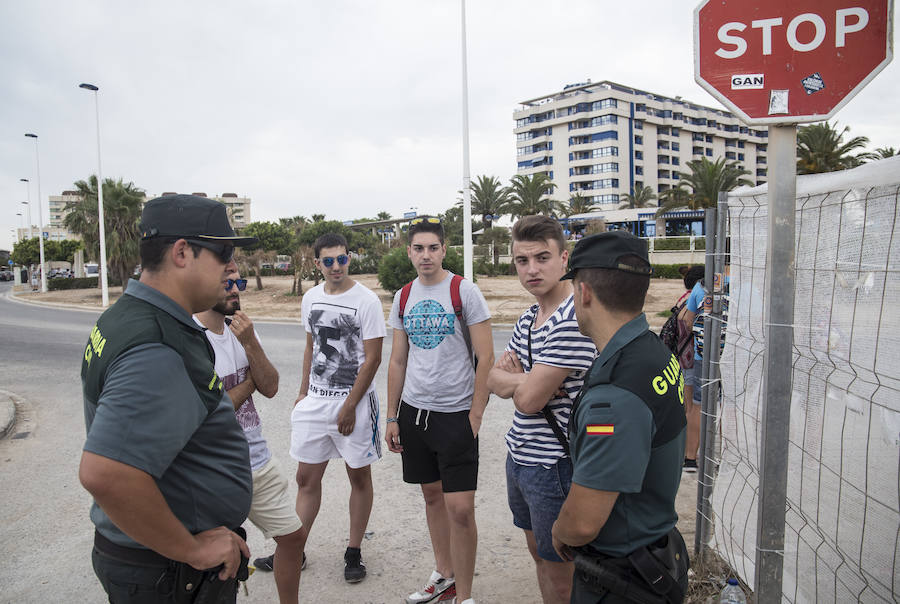 Fotos del montaje suspendido del festival Marenostrum