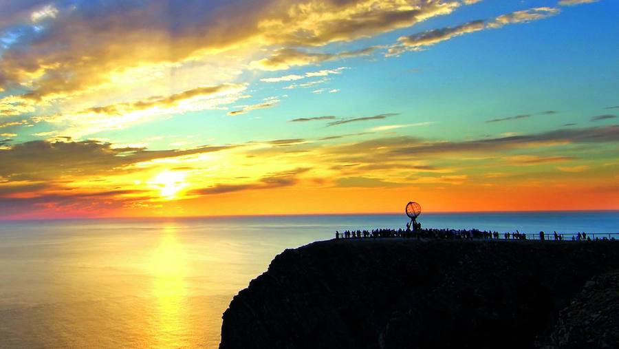 El Sol de Media Noche desde Cabo Norte. 