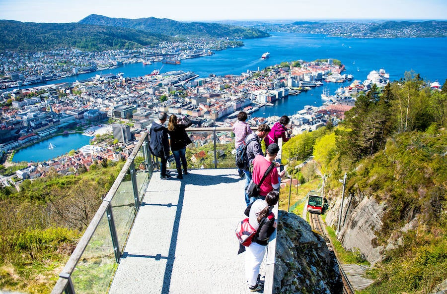 Mirador de Fløyen, en Bergen. 