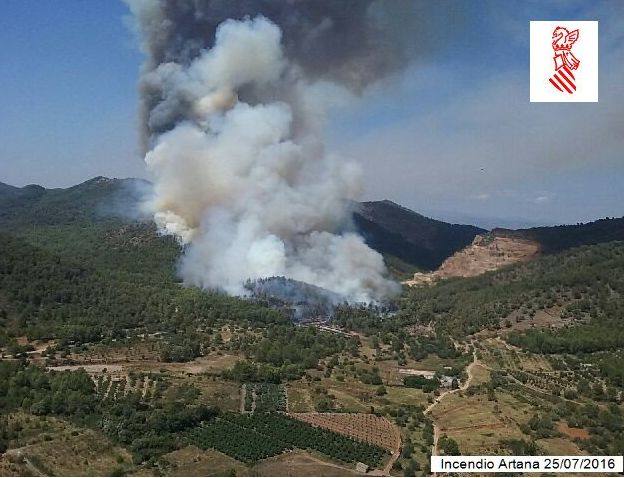 Incendio declarado en Artana