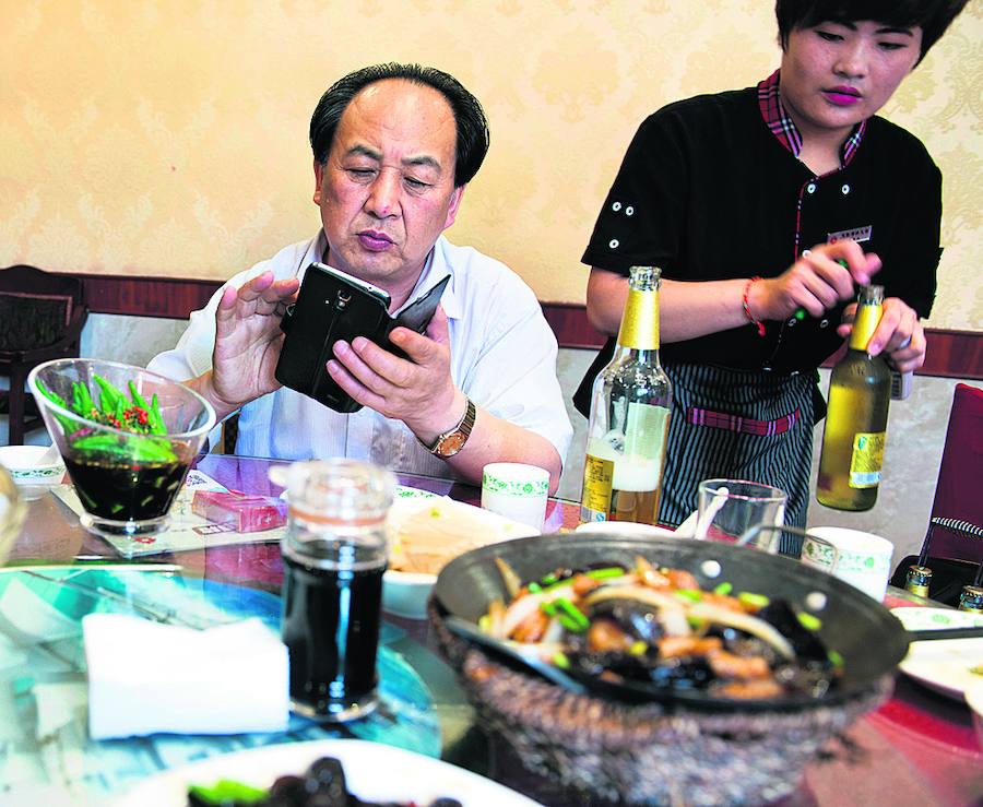 Ren en un restaurante. 