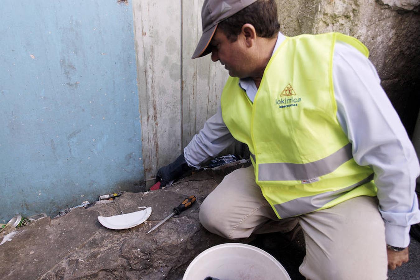 Limpieza y comprobación de los focos de ratas en el casco antiguo de Alicante