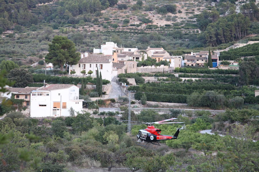 Incendio forestal en la Vall de Gallinera