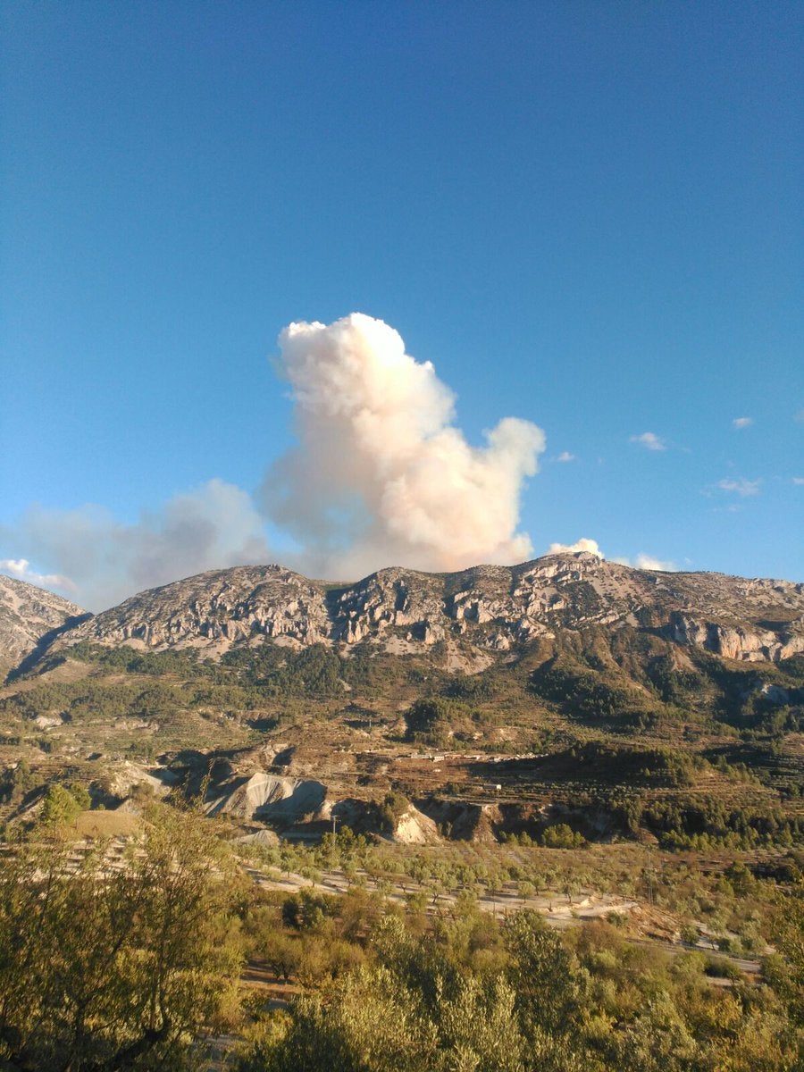 Fotos del incendio forestal de Benasau, cerca de Alcoy