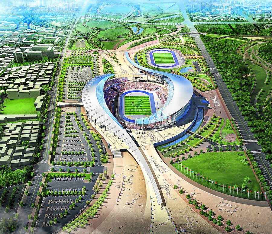 Estructura convertible. El estadio para los Juegos Asiáticos de Incheon (China) de 2014 se diseñó pensando en su futuro. Uno de los graderíos pronto desaparecerá y se abrirá un jardín.