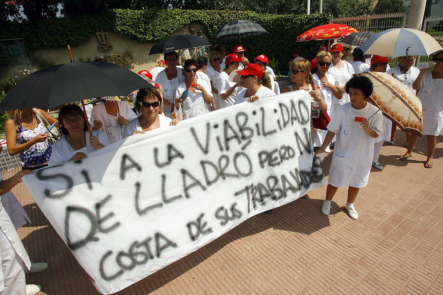 Protesta de las trabajadoras de Lladró en 2009. 