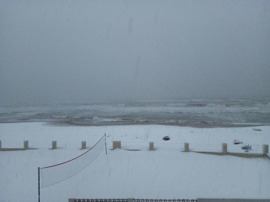 Nieva en Dénia y Xàbia al nivel del mar