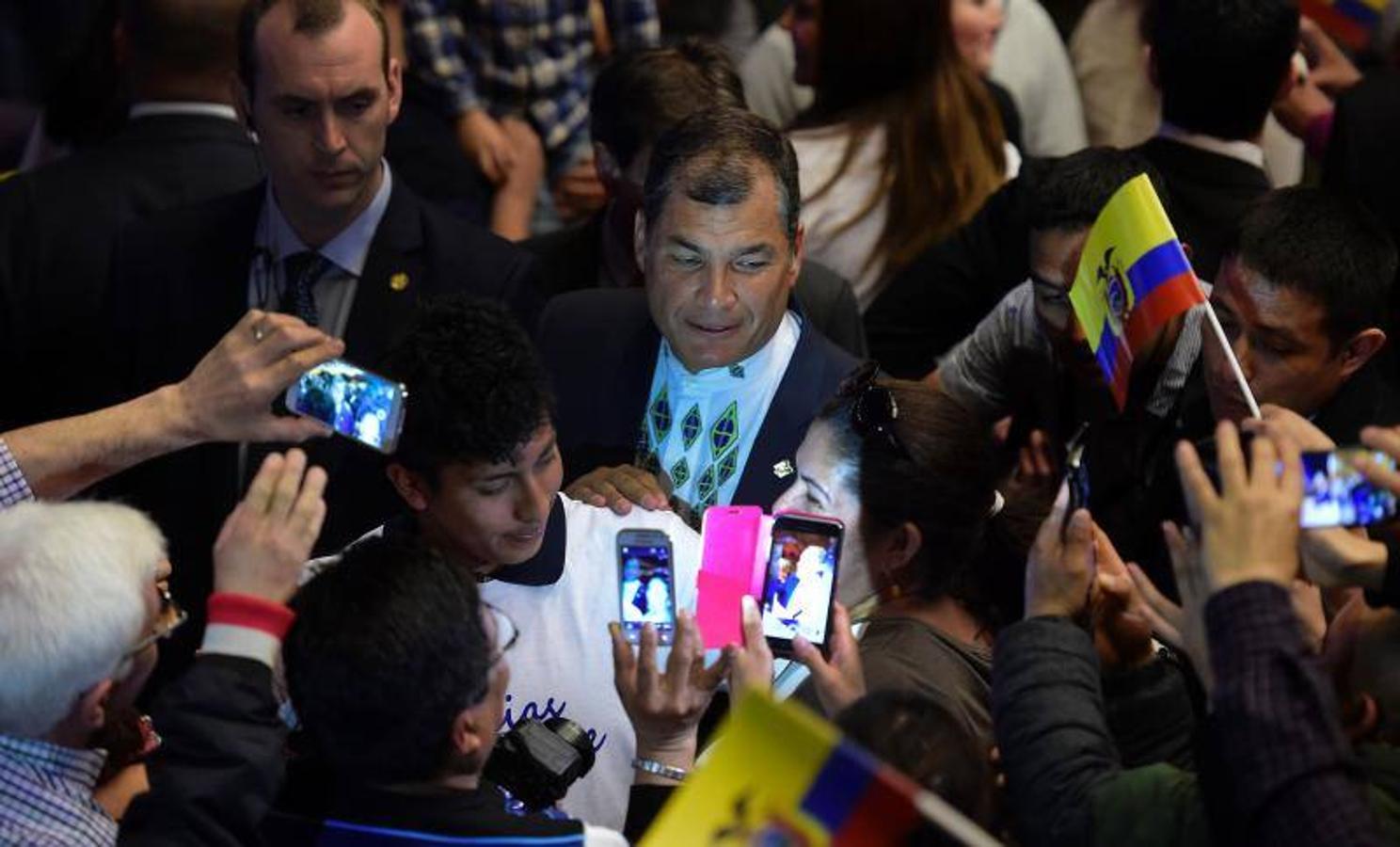 Fotos de Rafael Correa, presidente de Ecuador, en su visita a Valencia