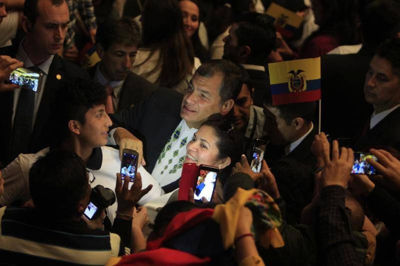 Fotos de Rafael Correa, presidente de Ecuador, en su visita a Valencia