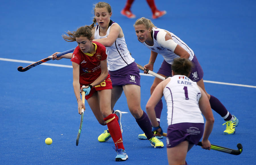 Fotos de España-Escocia en la semifinal de la Ronda 2 de la Liga Mundial de hockey