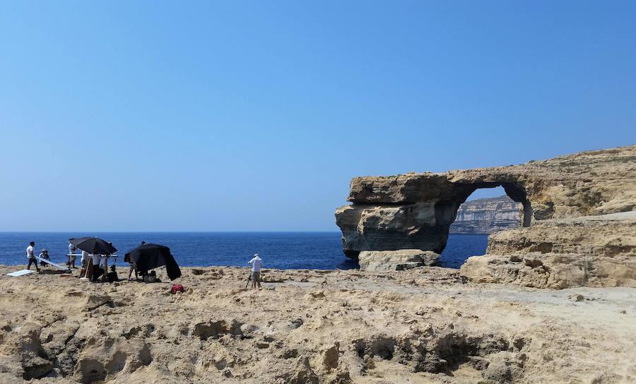 Fotos de La Ventana Azul antes y después del derrumbe