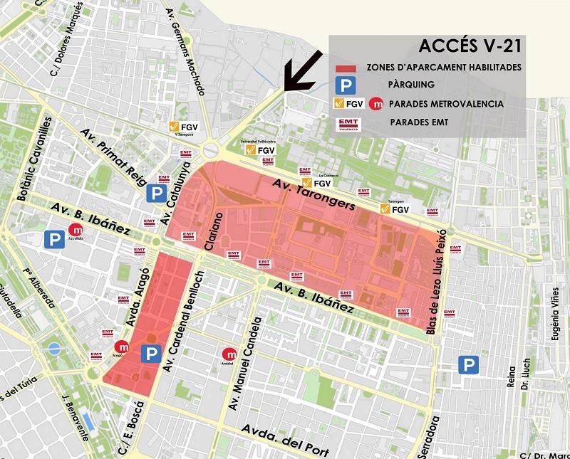 Mapas de dónde aparcar en Valencia durante las Fallas 2017