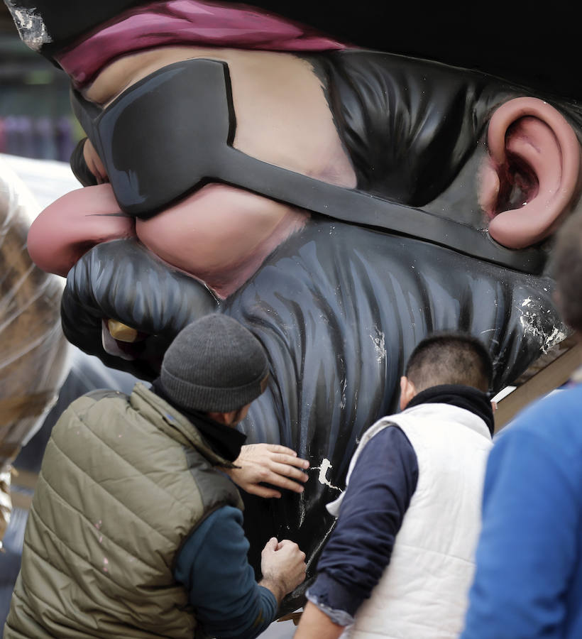 Fotos de los daños de la lluvia y el temporal en las Fallas de Valencia 2017