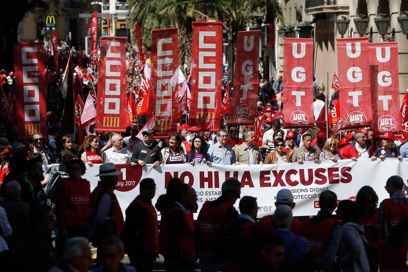 Fotos de las manifestaciones del 1 de mayo, Día del Trabajador, en Valencia ciudad