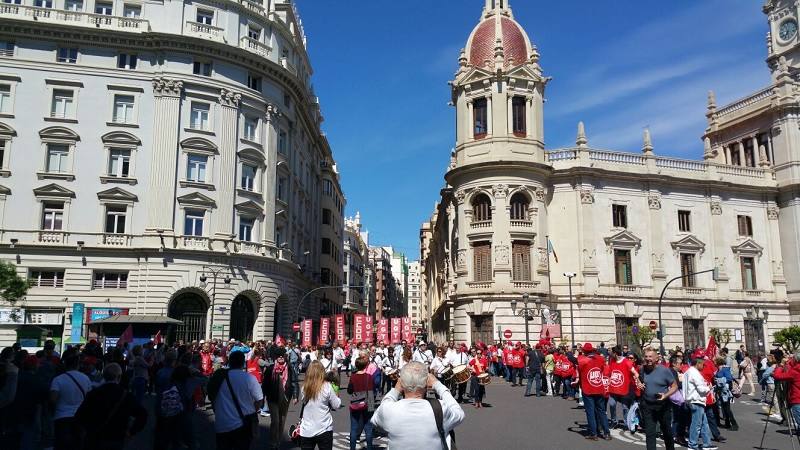 Fotos de las manifestaciones del 1 de mayo, Día del Trabajador, en Valencia ciudad