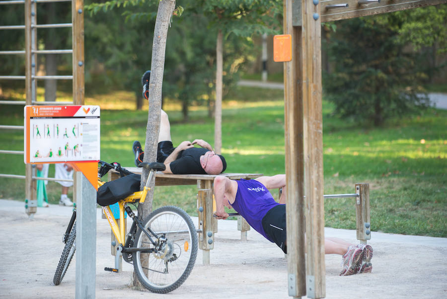 Fotos del circuito de entrenamiento personal en el antiugo cauce del río Turia