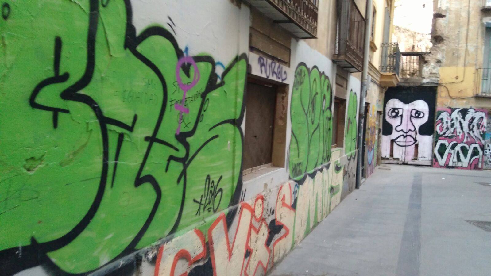 Fotos de los &#039;grafitis&#039; y pintadas en edificios del Carmen