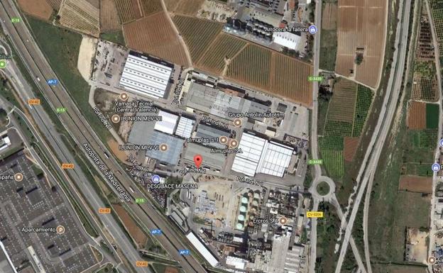 Foto aérea del polígono industrial de Almussafes
