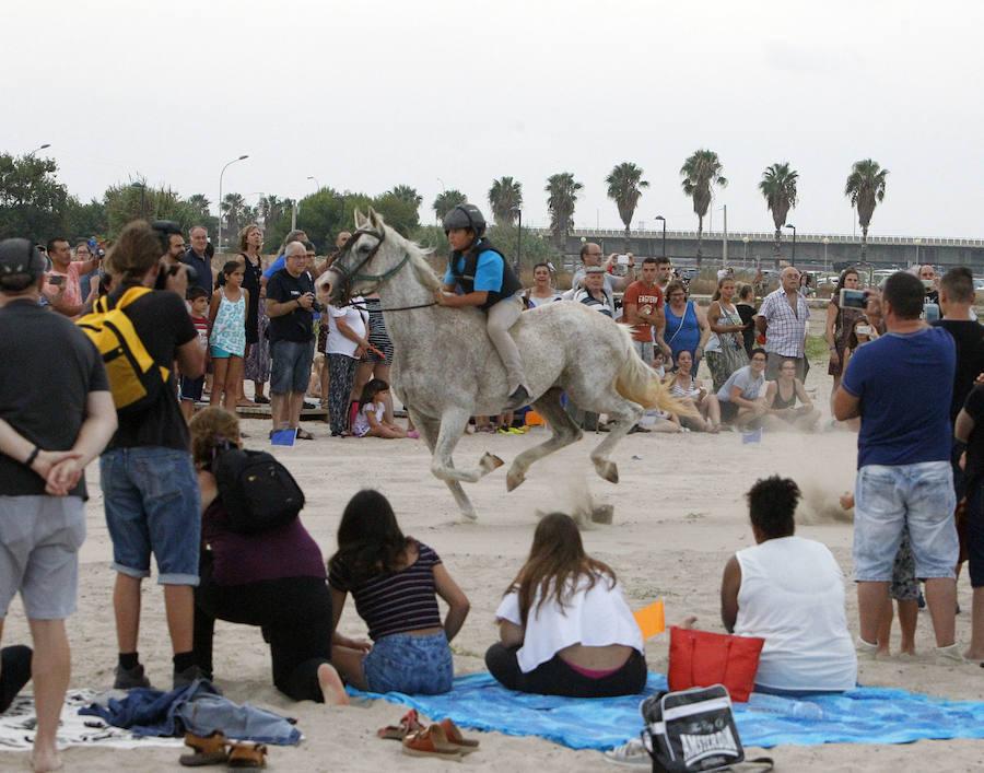 A galope a orillas de la playa de Pinedo