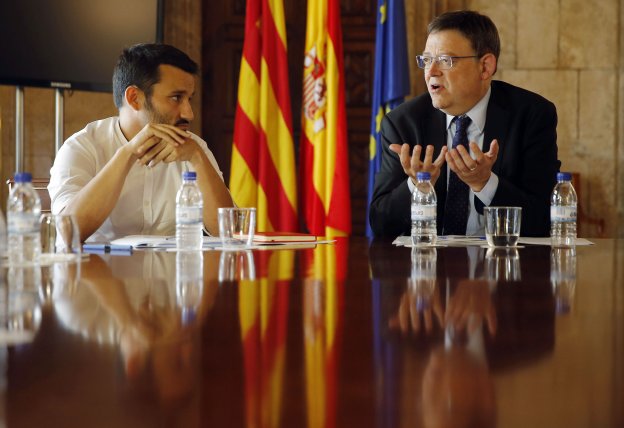 El conseller de Educación, Vicent Marzà, y el presidente del Consell, Ximo Puig. 