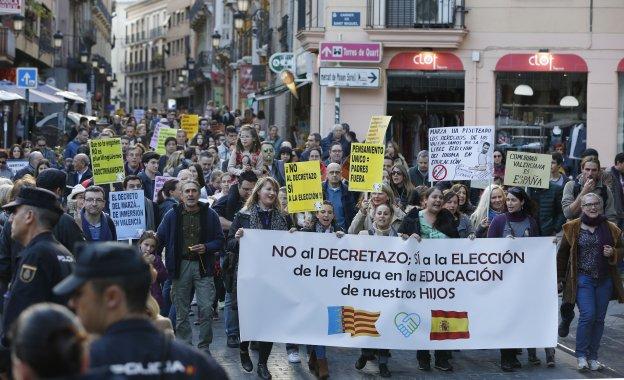 Manifestación contra el decreto del Consell organizada el pasado marzo en Valencia. 