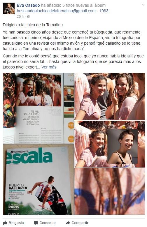 Imagen de la publicación compartida por Eva Casado en Facebook.