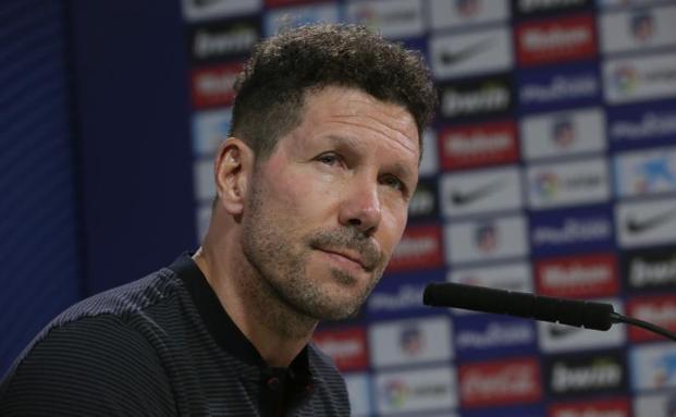 Simeone, durante la rueda de prensa. 