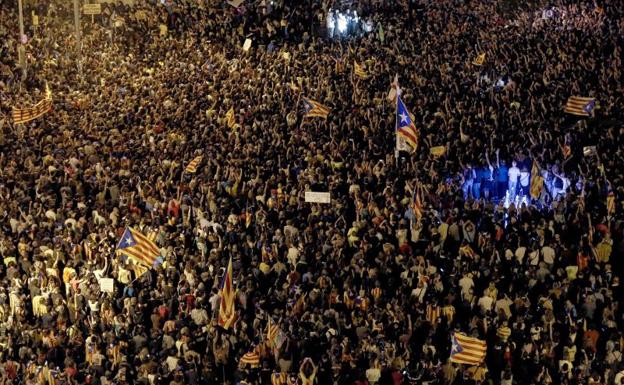 Protestas por los registros en Barcelona.