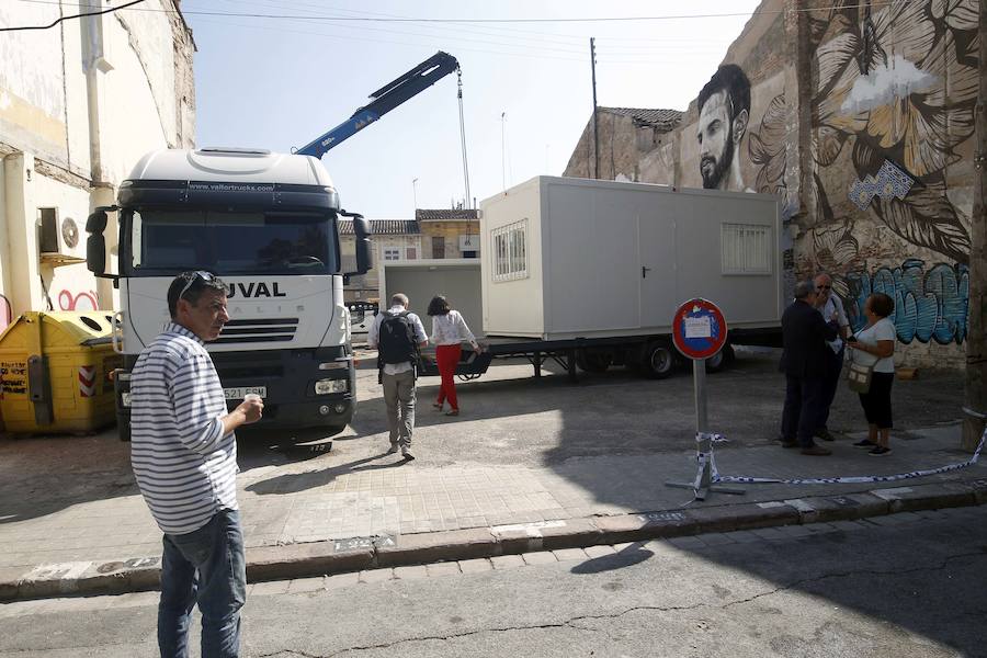 Fotos del retén de la Policía Local en el Cabañal