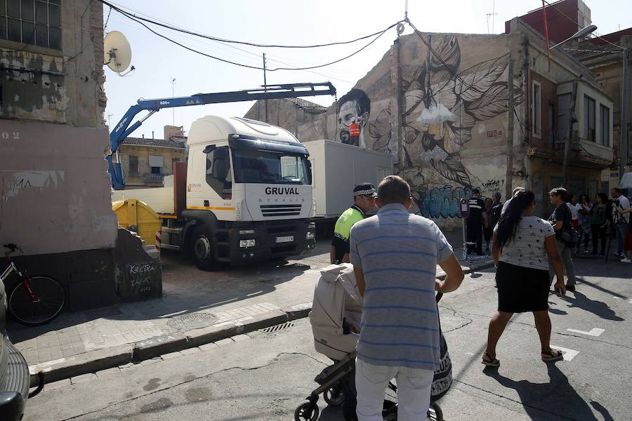 Fotos del retén de la Policía Local en el Cabañal