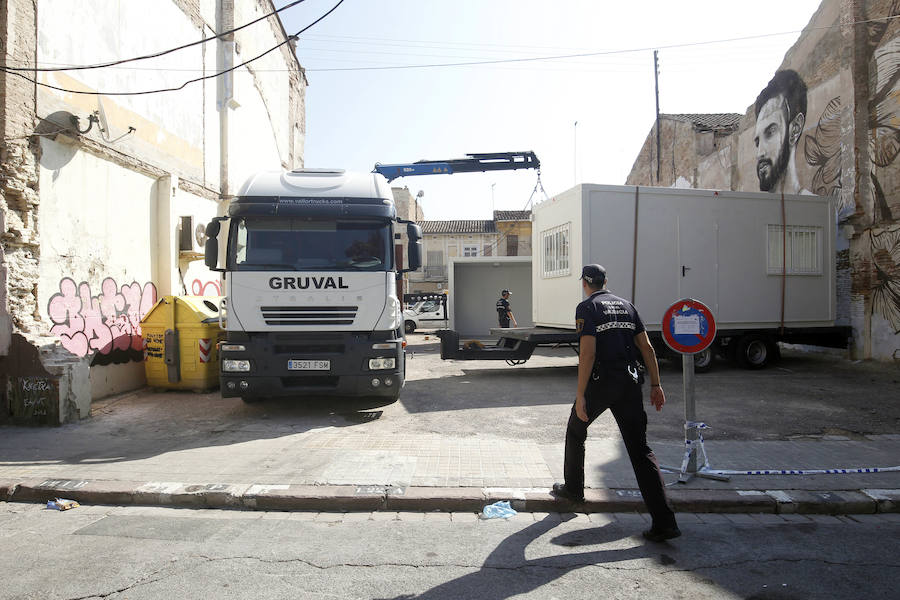 Fotos del retén de la Policía Local en el Cabañal