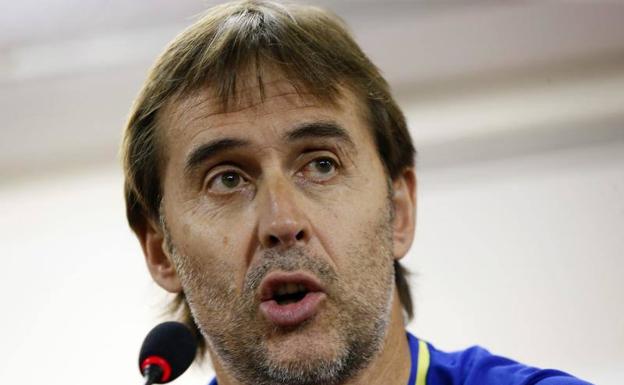 Julen Lopetegui, durante la conferencia de prensa de este viernes en Alicante. 