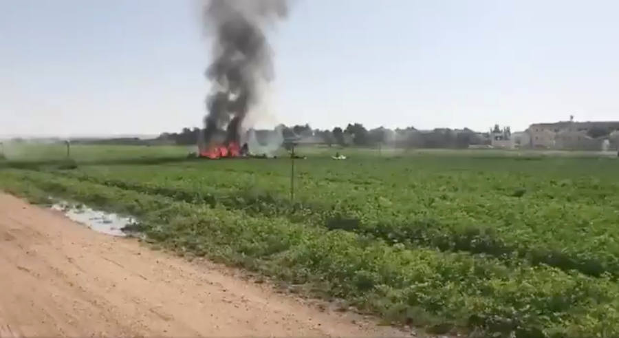 Fotos del accidente del Eurofighter en Albacete