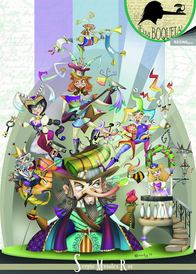 Falla Regne de València-Duc de Calàbria. Lema: '¡Eixa Boqueta!'. Artista: Sergios Musoles Ros. 