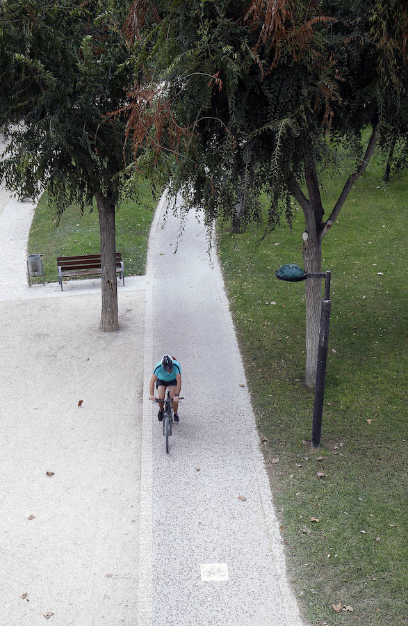 Fotos del nuevo carril bici en Valencia