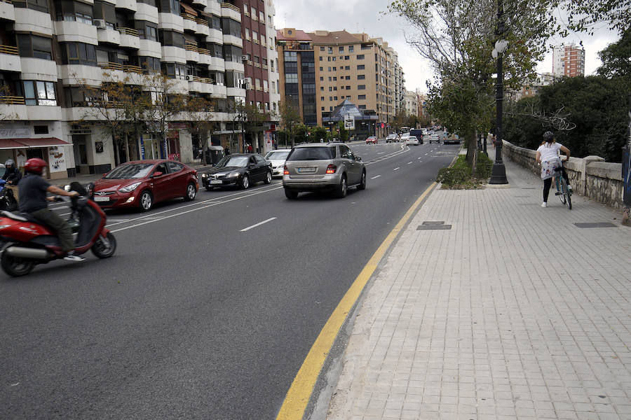 Fotos del nuevo carril bici en Valencia