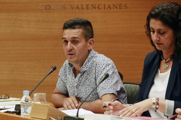 El senador de Compromís Carles Mulet durante una comparecencia en Les Corts antes de ser nombrado en el cargo. 