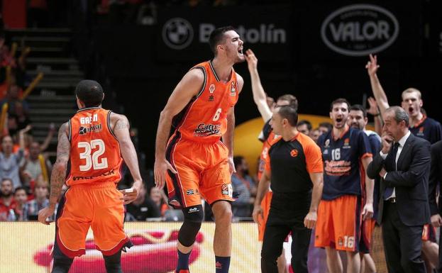 Abalde y Green durante el Valencia Basket-Unicaja.