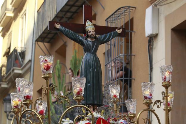 La imagen de Sant Bult, en procesión. 