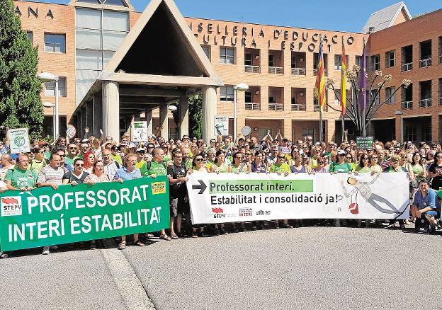 Manifestación del profesorado interino. 