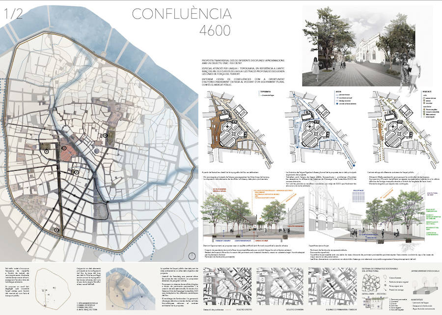 Fotos de las propuestas para la urbanización de la Plaza de Brujas