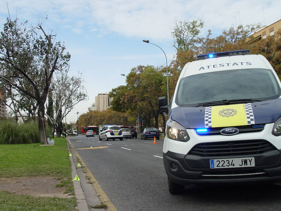 Fotos del accidente en Blasco Ibáñez en el que ha fallecido un peatón atropellado