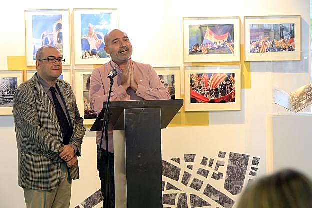 Rafa Company y Xavier Rius, ayer, en el MuVIM. 